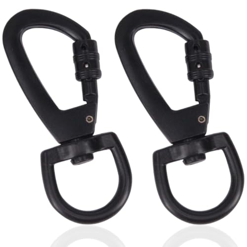 KOLZEMV 2 pcs Mousqueton Laisse Chien, mousqueton, Mousquetons avec Articulation Pivotante en Alliage de Zinc Robuste Charge Lourd Carabiner Porte Clés Clip à Ressort de Déclenchement