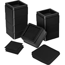 Utopia Bedding Bed Risers 2 Inch - Pack of 8 - Adjustable Furniture Risers 2 & 4 inch - Anti Slip Foam & Rubber Pad - Stackable Bed Lifts Risers Heavy Duty for Sofa, Bed, Table, Couch & Chair Black