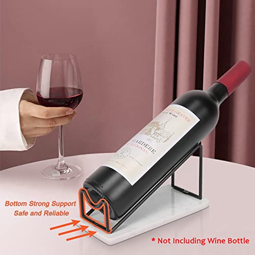 Harjue Tabletop Wine Rack, Wine Racks Countertop, Perfect Metal Wine Bottles Holder With Elegant Marble Base For Wine Lovers, Freestanding Wine Bottle Storage-Stylish Matte Black #TOP4