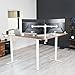 VIVO Electric Corner 75 x 63 inch L-Shaped Standing Desk, Memory Height Adjustment, Rustic Vintage Brown Top White Frame, DESK-E3CTWN-75