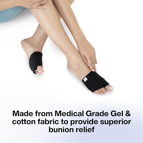 Image of FOVERA Metatarsal Gel Sleeves for Ball of Foot Pain Relief - Soft Cotton Support Pads for Metatarsalgia & Forefoot Pressure - for Men & Women (Size S, 1 Pair)