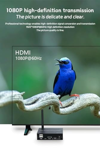 Image of HDMI Wireless KVM Extender 200M,1080P 60Hz HDMI Video Audio Transmitter Receiver Kit for USB DVD STB DTV HDTV Keyboard Mouse Supports Infrared Feedback