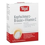 Togal Kopfschmerz-Brause + Vitamin C zur Behandlung bei leichten bis mäßig starken Schmerzen, schnelle Schmerzlinderung, mit Wirkverstärker Coffein und Vitamin C, 20 Stück Brausetabletten