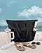 HOMESPON Beach Bag Large Waterproof Sandproof Foldable Tote Bag for Women with Zipper Mesh Pockets for Pool Cruise Travel Everyday (Black)
