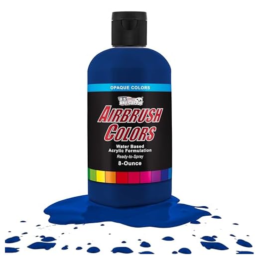 US Art Supply Phthalo Blue Opaque Acrylic Airbrush Paint 8 oz.