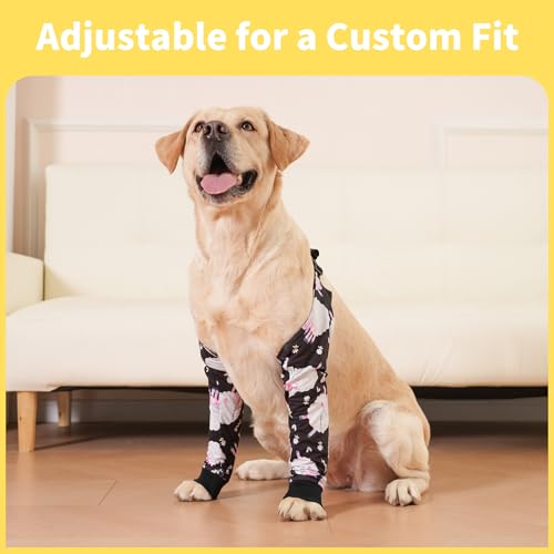 Image of LovinPet Dog Elbow Protector Anti-Licking Elbow Sleeve, Adjustable, Comfortable & Durable Front Leg Guard for Medium to Large Dogs, Prevents Licking and Chewing,Dog Sleeve,Dog Leg Sleeve,Pink