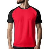 Gebrauchte Artikel Kurzarm Rundhals Bodybuilding Shirt Trachtenhemd Herren Tshirt Fitness T Schwarz Smoking Running Vest Men's T-Shirts Herren Sakko Sportlich Sexy Outfit Für Rot,L