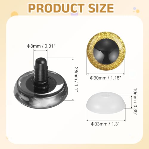 Yeux de sécurité paillettes 30mm pour peluche et marionnette