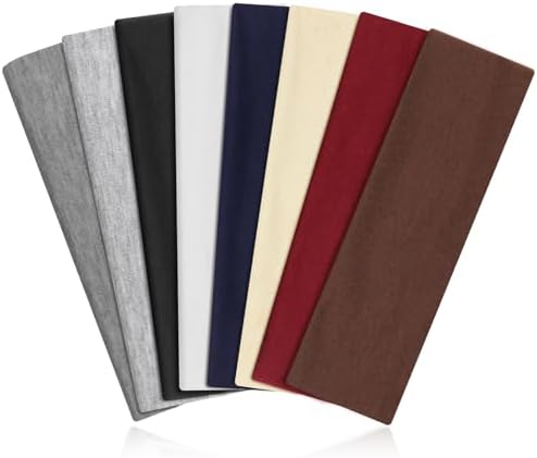 Women’s Sports Headbands, Pack of 8 Black Hair Ban…