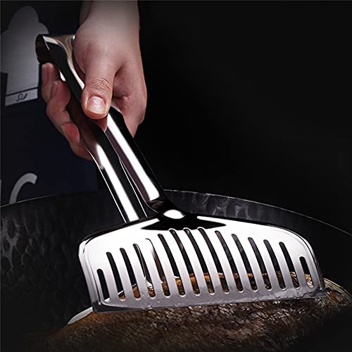 Pinzas de Cocina, 1 Pieza, Pinza para Pan y Carne, Pinzas para Barbacoa de Acero Inoxidable, Pala para Carne frita, Pala para Pescado Frito, Pinza para Barbacoa