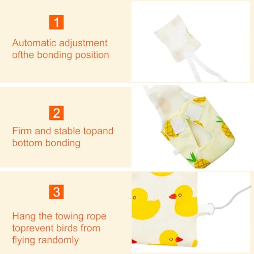 6 Stück Vogelwindeln, Papageienwindel, Fluganzug, Wiederverwendbare Kleidung für Nymphensittiche mit elastischem Rückenseil, wasserdichte Innenschicht, waschbare Windel für Wellensittiche, Mini-Aras