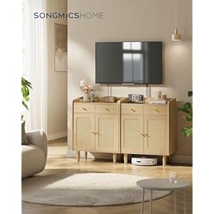 Songmicshomebohovencollectionbuffetcabinetsideboardstoragecabinetwithrattanlikedoorsanddrawersaccentcabinetadjustableshelfbohostyleforlivingroomoakbeige Urban Country Home Decor Songmics home bohoven collection buffet cabinet sideboard storage cabinet with rattan like doors and drawers accent cabinet adjustable shelf boho style for living room oak beige urban country home decor