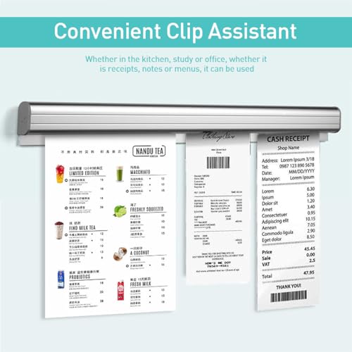 Image of HASTHIP Ticket Holder Receipt Holder for Restaurant, 19.6 Inches Metal Order Tab Grabber No Drill Restaurant Order Ticket Holder for Kitchen Office Cafes Restaurant Bars