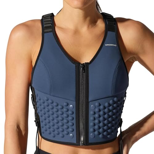 OMORPHO Women's G-Vest, 6 lb (up to 12 lb with addition of G-Pack), weighted vest for women, low-profile, fully adjustable, comfort fit. Great for walking, hiking, running and training. (Ocean, S...