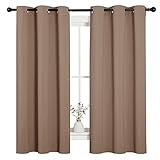 NICETOWN Window Treatment Thermal Insulated Solid Grommet Blackout Curtains/Drapes for Bedroom (Set of 2 Panels, 42 by 63 Inch, Cappuccino)
