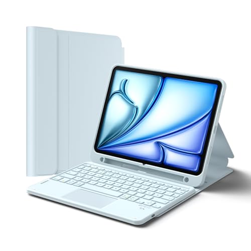 Inateck iPad 10 Generation Hülle mit Tastatur, für iPad 11 Gen. A16 2025 11 Zoll, Air 11 Zoll M3/M2 (2025/2024),Air 5/4, Pro 11 4/3/2/1,mit Touchpad und Stifthalter, Abnehmbar,QWERTZ,Classic N0001 1