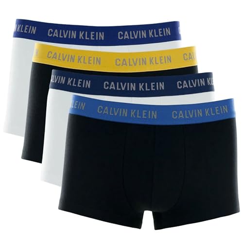 Calvin Klein Kit 4 Cuecas Low Rise Trunk Boxer Masculina Original, 2 Pretas - 2 Brancas, G