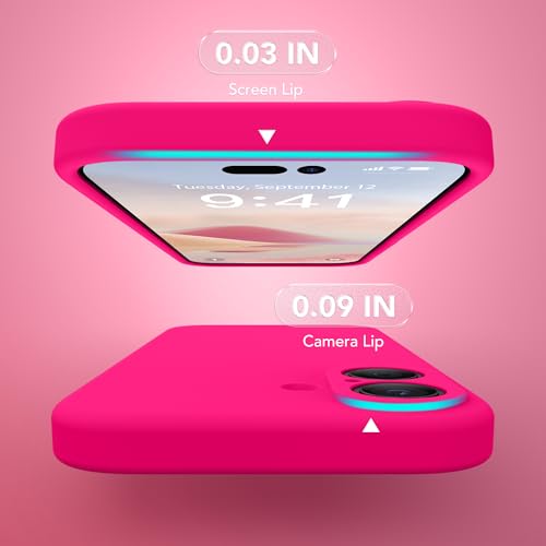 SuydanBox Magnetic for iPhone 17 Case, Compatible with MagSafe, [Full Camera Protection][Screen Protector] Silicone Shockproof Protective Phone Case for iPhone 17 6.3", Hot Pink by SuydanBox - Image 5
