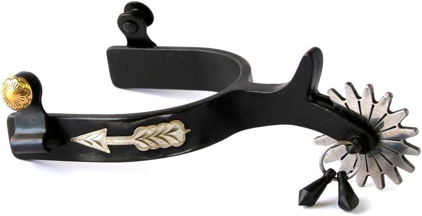 Inlaid Arrow Spurs for Women - Stainless Steel Rowels & Black Jingle Bobs, Stylish Boot Spurs - Perfect for Trail Riding, Horse Tack, Outfitting - Comes in a Pair