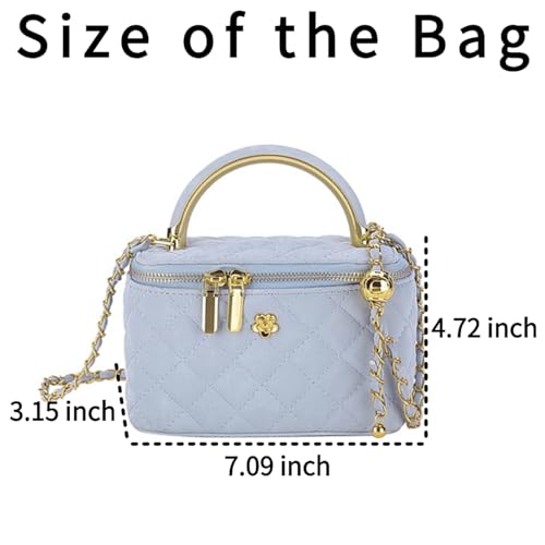 Quilted Crossbody Bags for Women Small Vintage Square Box Purse Boho Shoulder Handbags with Chain and Zipper4