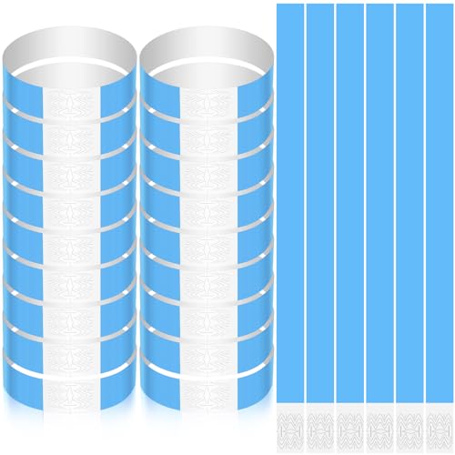 Harrycle 600 Stück Wasserdichte Eintrittsbänder Festival Armbänder Papier Einlassbänder Kontrollbänder Eventbänder Eintrittsbändchen Partybänder für Party Sicherheit Nachtclubs Wasserparks (Blau)
