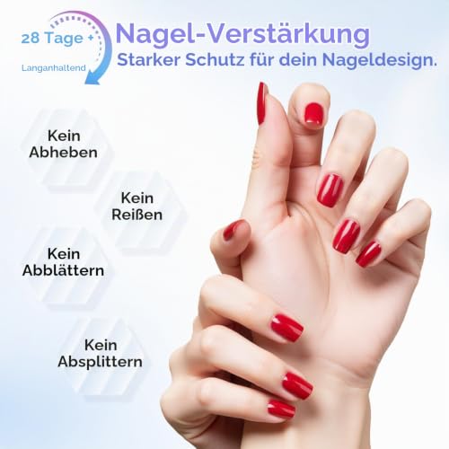 Makartt 2 * 10ml Base & Top Coat Gel UV Set – Hochglanz, kein Abwischen, 21+ Tage Halt – Ansicht 7