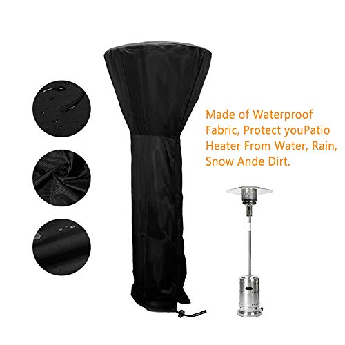 Schutzhülle für Heizpilz, Comius Sharp Wasserdicht Abdeckung Abdeckhaube für Terrassenstrahler, Schwarz Abdeckhaube für Terrassenstrahler Terrasse Staubschutz