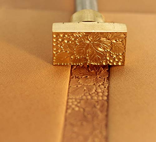 DandS ltd Leather Stamp Tool, Grape Leaves, Professional Steel Craft Tool for Leatherworking, Embossing, Carving & Stamping Leather Projects, Belts, Wallets & DIY Projects Compatible with Mallet #244