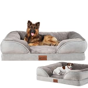 ecosa® Hundebett Waschbar für große, mittelgroße & kleine Hunde Orthopädisches Hundebett Hundekorb, Katzenbett, Hundekörbchen Hundesofa orthopädische Schaumstoffeinlage abnehmbarem waschbarem Bezug