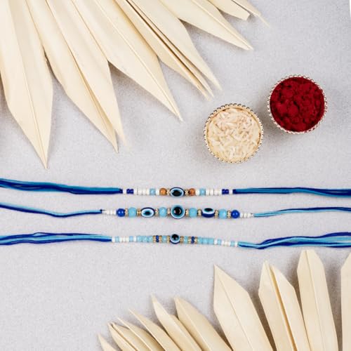Image of Traditional Handmade Rakhi For Brothers | Designer Pearl, & Beaded Wrist Bands For Bhai| Thread Rakhi For Siblings | Elegant Handcrafted Bracelet For Raksha Bandhan
