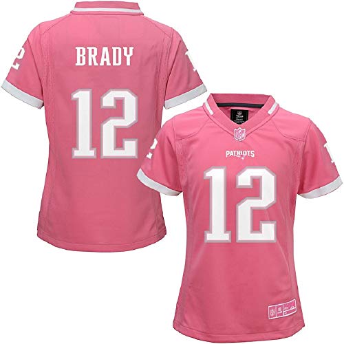 Tom Brady New England Patriots NFL Youth Girls Bubble Gum Pink On-Field Jersey