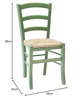 KONTE.DESIGN Set di 2 sedie CENISIA in legno, Verde, 42 x 43x 88 cm