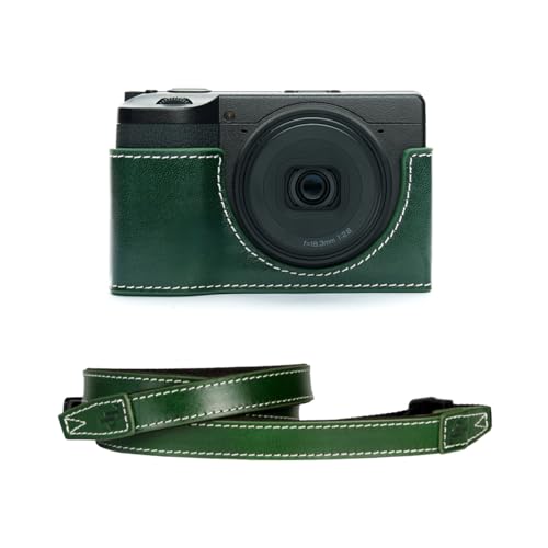 TP Original Ricoh GR4 �J������p �n���h���C�h+15�J�����X�g���b�v �{�v �{�f�B�P�[�X �n�[�t�J�����P�[�X �o�b�O �J�o�[ �d�r�����֗� ��ʊJ�� ���� ��p�Ή��J�����J�o�[ (�O���[��)