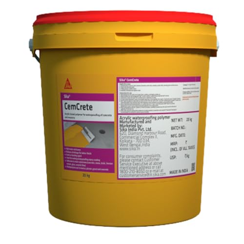 Image of SIKA - Acrylic waterproof coating system for concrete and masonry- Sika CemCrete - Durable and hardwearing - Easy to apply - 20kg -White