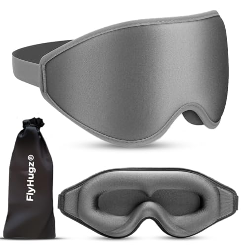 Image of FlyHugz 3D Travel & Home Sleep Mask|Ultra-Soft, 100% Light-Blocking Eye Mask for Deeper Sleep,Adjustable Strap with Nose Bridge Design|Perfect for Travel and Insomnia