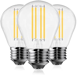 E27 Golf Ball Bulbs Filament, 4W (40W Equivalent), Large Edison Bulb, 2700k Warm White Clear, 400 Lumen, Non-Dimmable, Pack of 3