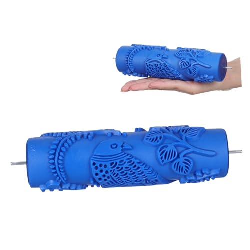 DOITOOL Rouleau à Peinture Décoratif En Caoutchouc 7 Pouces Rouleau à Peinture Murale Texturée En Relief Outil Pour Décoration Murale Compatible Divers Murs Usage Intérieur Kit Artistique