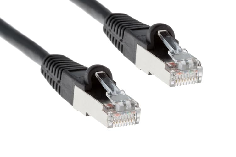 CablesAndKits - Shielded (STP) Cat5e Ethernet Cable, Booted, Jacket: PVC (CM), 20 ft, Black, Pure Copper, RJ45 Computer & Networking Patch Cord