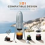 BENFUCHEN 3 in 1 Portable Espresso Machine, Self-Heating Electric Espresso Machine, 19 Bar Travel Coffee Maker with Ground Coffee and NES PRESSO/DolceGusto Pod - Space Grey - Image 2