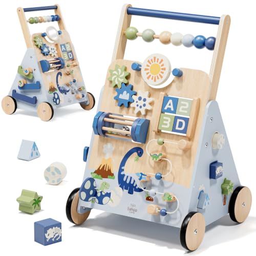 Lehoo Castle Dinosaur Wooden Baby Walker, Adjustable Speed Baby Push Walker by Lehoo Castle - Used condition - US$51.60