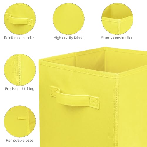 Zuihug 3 Pcs Storage Cubes, 10.5 Inch Collapsible Storage Bins, Fabric Foldable Bins for Organization, Durable Storage Bins for Closet, Shelves, Offices (Yellow) by Zuihug - Image 5