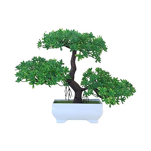Artificial Bonsai Tree Plants Juniper Faux Plants Indoor with Pots Faux Japanese Pine Bonsai Simulation Zen Garden Fake Plant for Home Office Desktop Display
