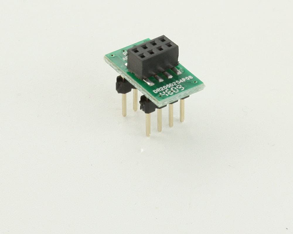 Adaptador hembra de 8 pines dual row a placa DIP-8 con paso de 2.00mm 2