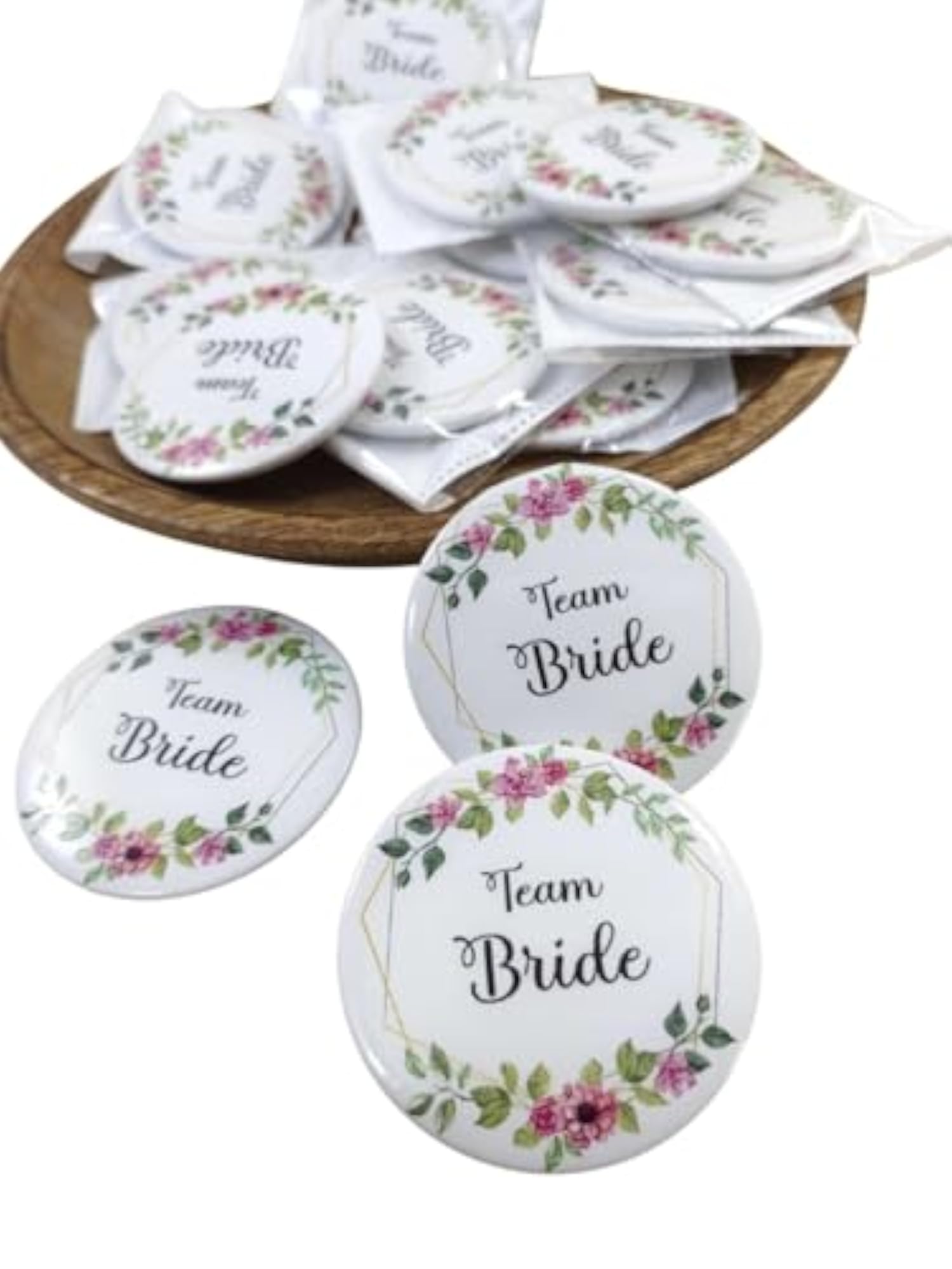 Team Bride Glossy Wedding Badges for Bride's Family