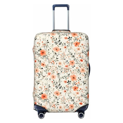 Luggage Cover Protector - Pink Flowers Print Fit 22-24 Inch Suitcase Covers for Luggage