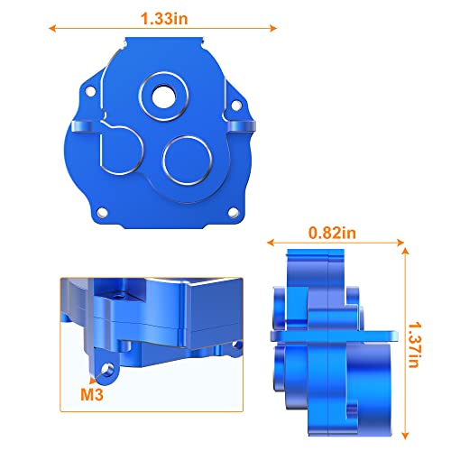 Caja de cambios para TRX-4M en tono azul, transmisión central de coche RC 2