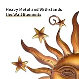 LIFFY 24" Sun Metal Wall Art Outdoor Decor - 3D Sun Face Metal Wall Sculpture - Hanging Decoration Gift Ideal for Home Accent, Bedroom, Garden, Patio, Farmhouse - Lively and Vibrant