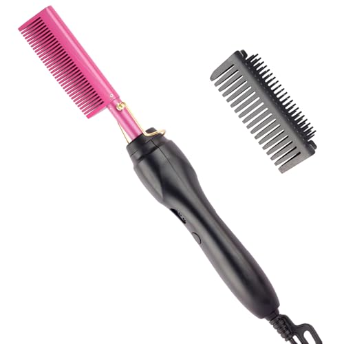 Cepillo plancha cerámica 2 en 1 para cabello y barba