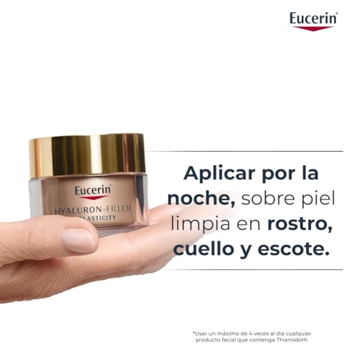 Eucerin Hyaluron-Filler + Elasticity Crema de Noche (50 ml), crema antiarrugas, antiedad y antimanchas, fórmula con Thiamidol, Collagen-Elastin Complex y Ácido Hialurónico, para todo tipo de pieles - imagen 4