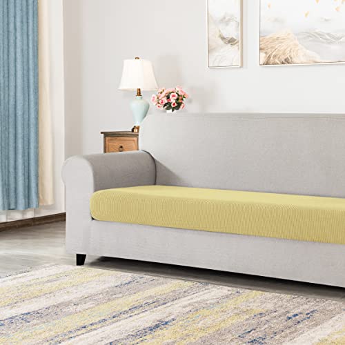 Image of CHUN YI Stretch Loveseat Couch Cushion Cover Suitable for 2 Settee, Sofa Seat Slipcover with Spandex Jacquard Fabric(Medium,Beige)